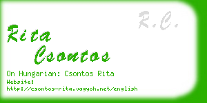 rita csontos business card